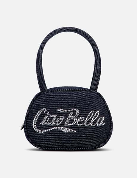 Mini rachel lilac circular croco embossed leather bag