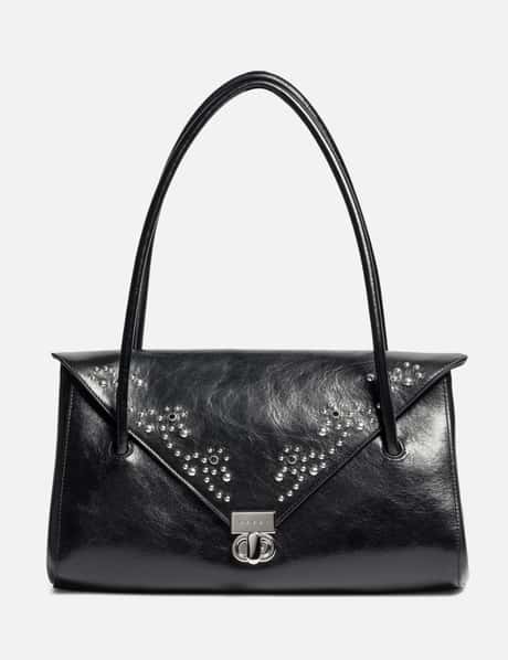 Marni Leather Retro Shoulder Bag With Studs