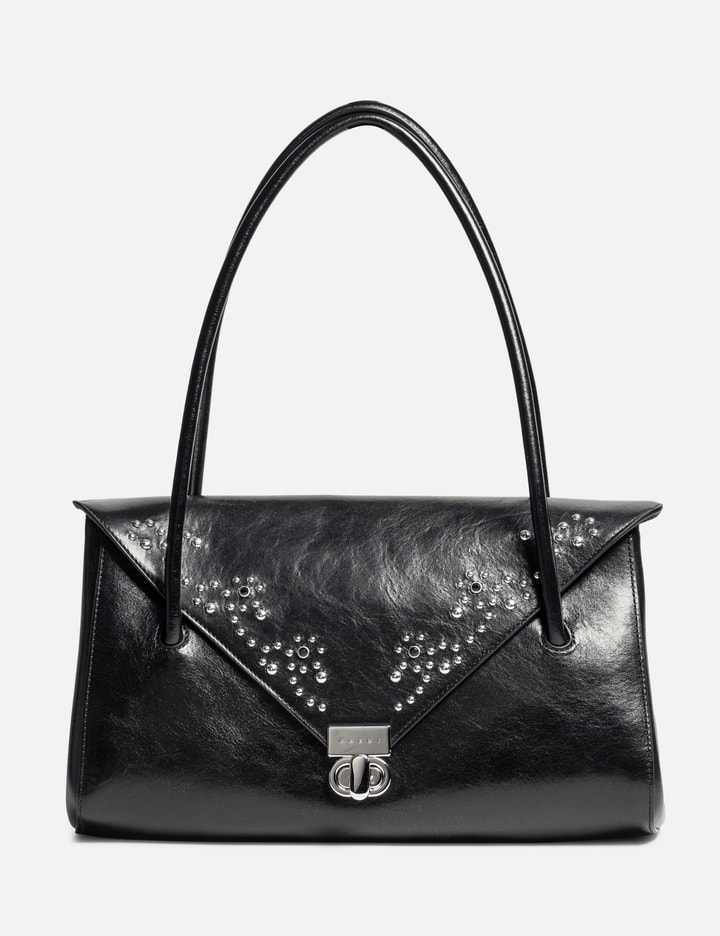 Marni Leather Retro Shoulder Bag With Studs
