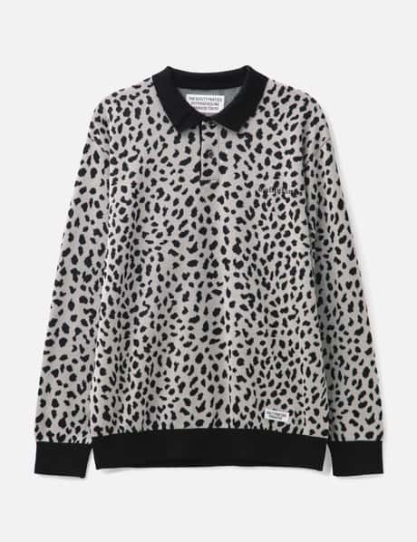 Wacko Maria Leopard Knit Polo Shirt