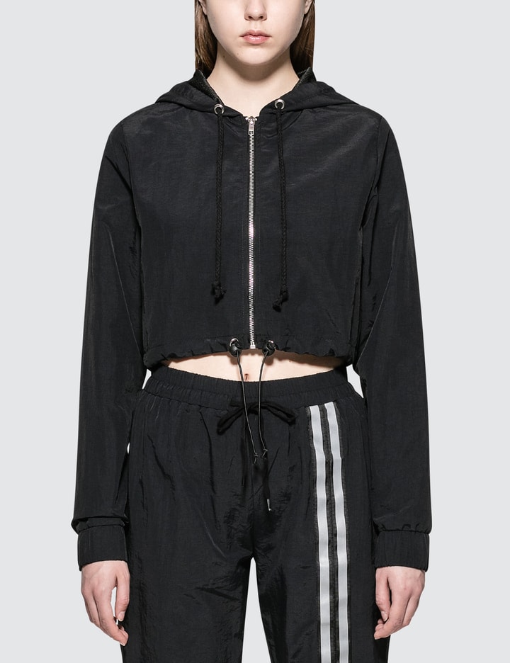 Cropped Nylon Zipped Hoodie Placeholder Image