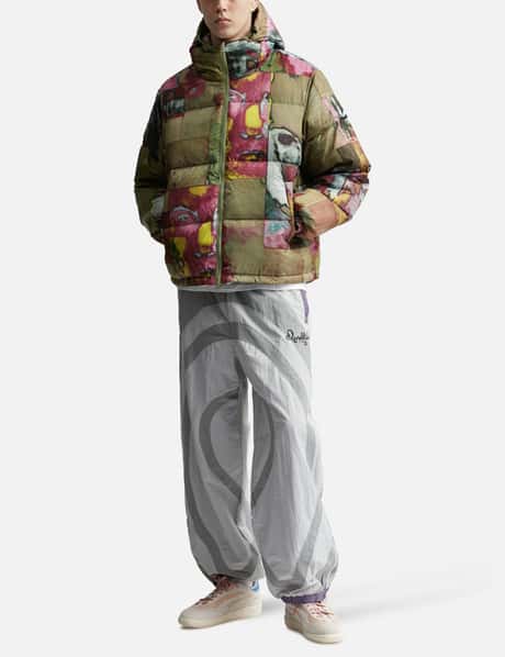 Printed Faces Collage Puffer Jacket view 16