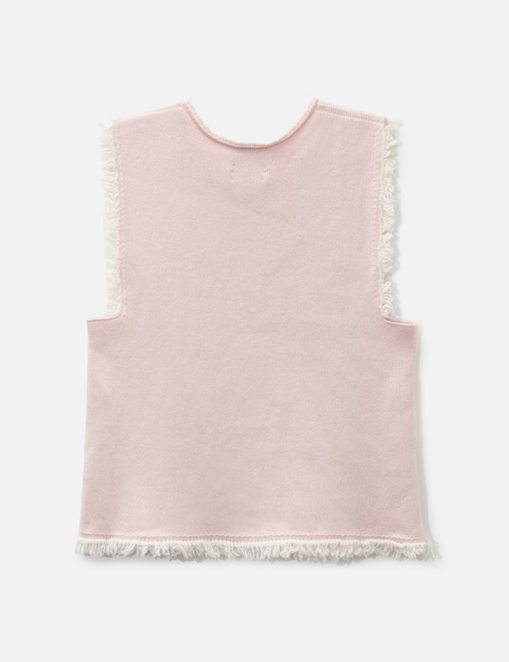 Barrie Denim Fringed Cashmere Cotton Knit Top