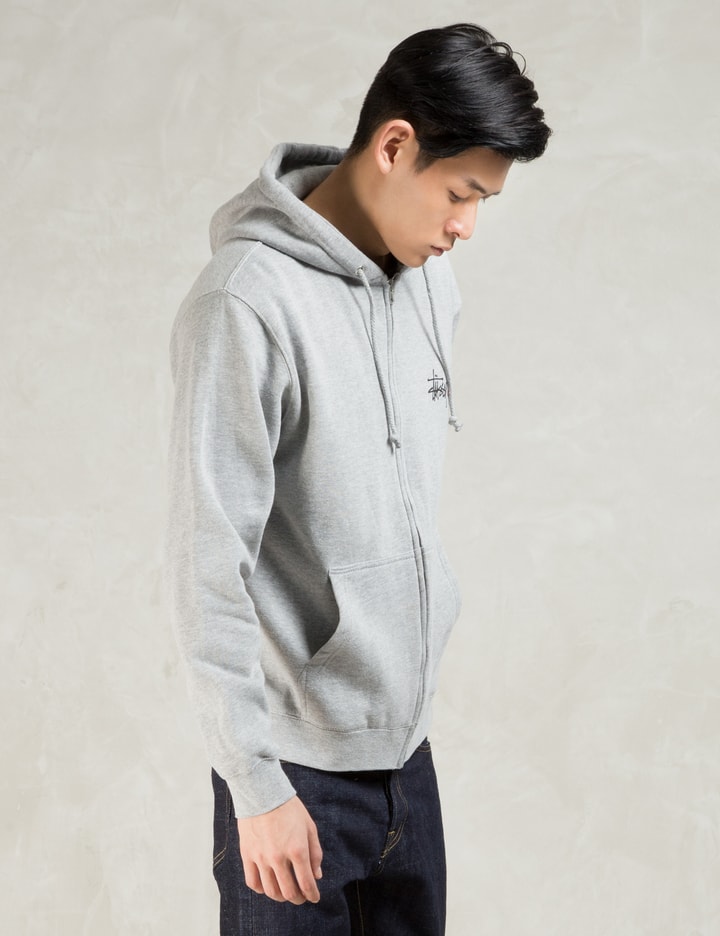 Grey Basic Logo Zip Hoodie Placeholder Image