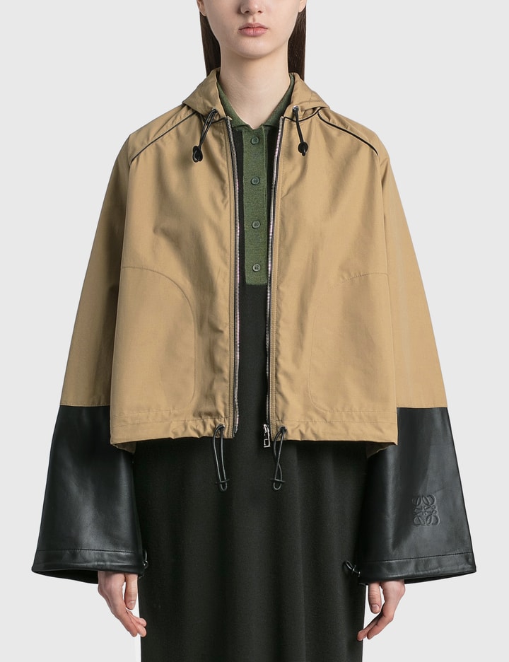 Hooded Jacket In Cotton And Nappa Placeholder Image