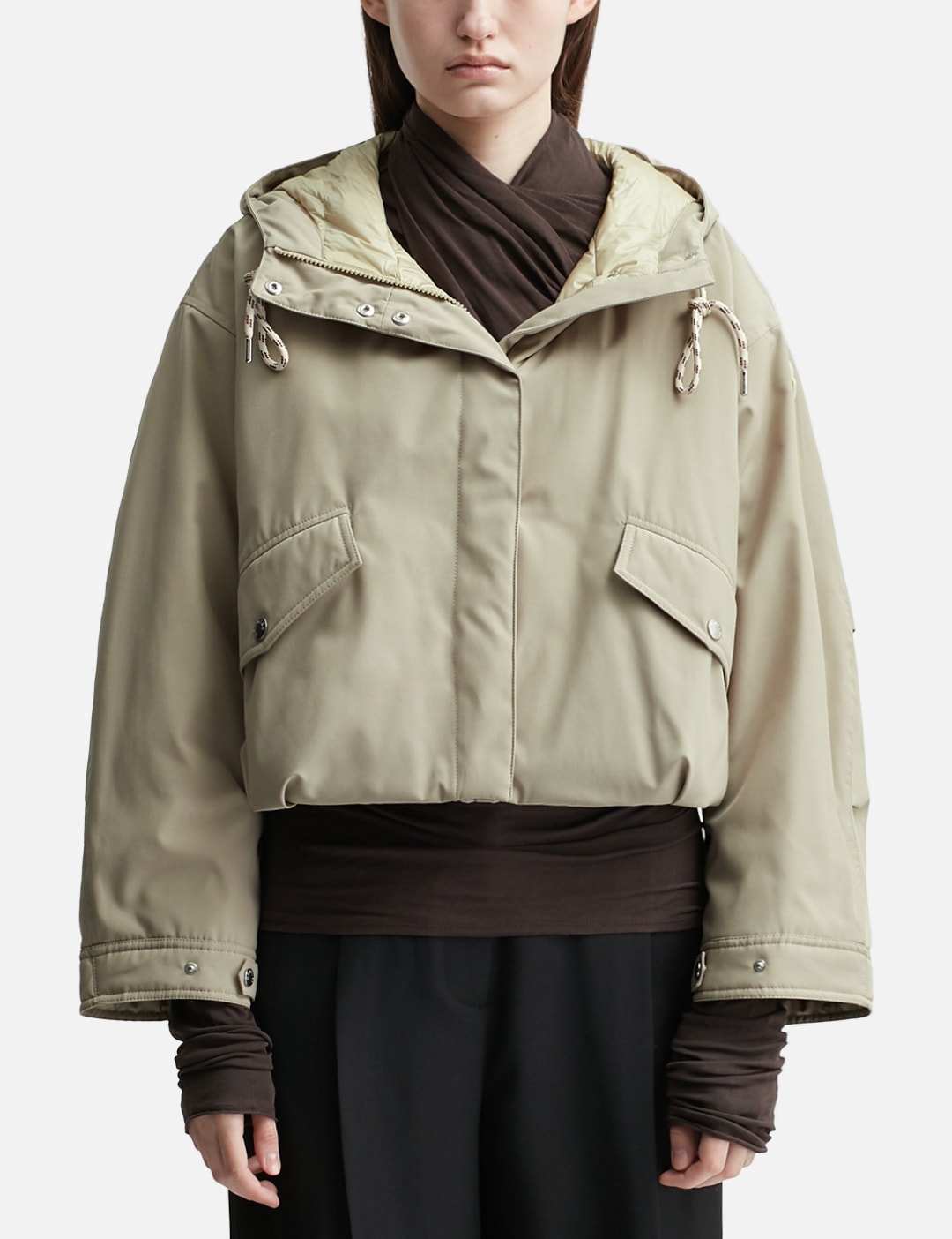 Eucalyptus Hooded Short Down Jacket