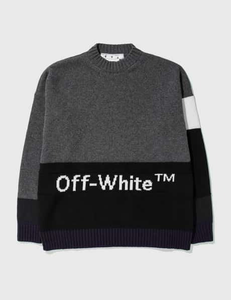 Off-White™ 컬러 블록 오프 크루넥 스웨터