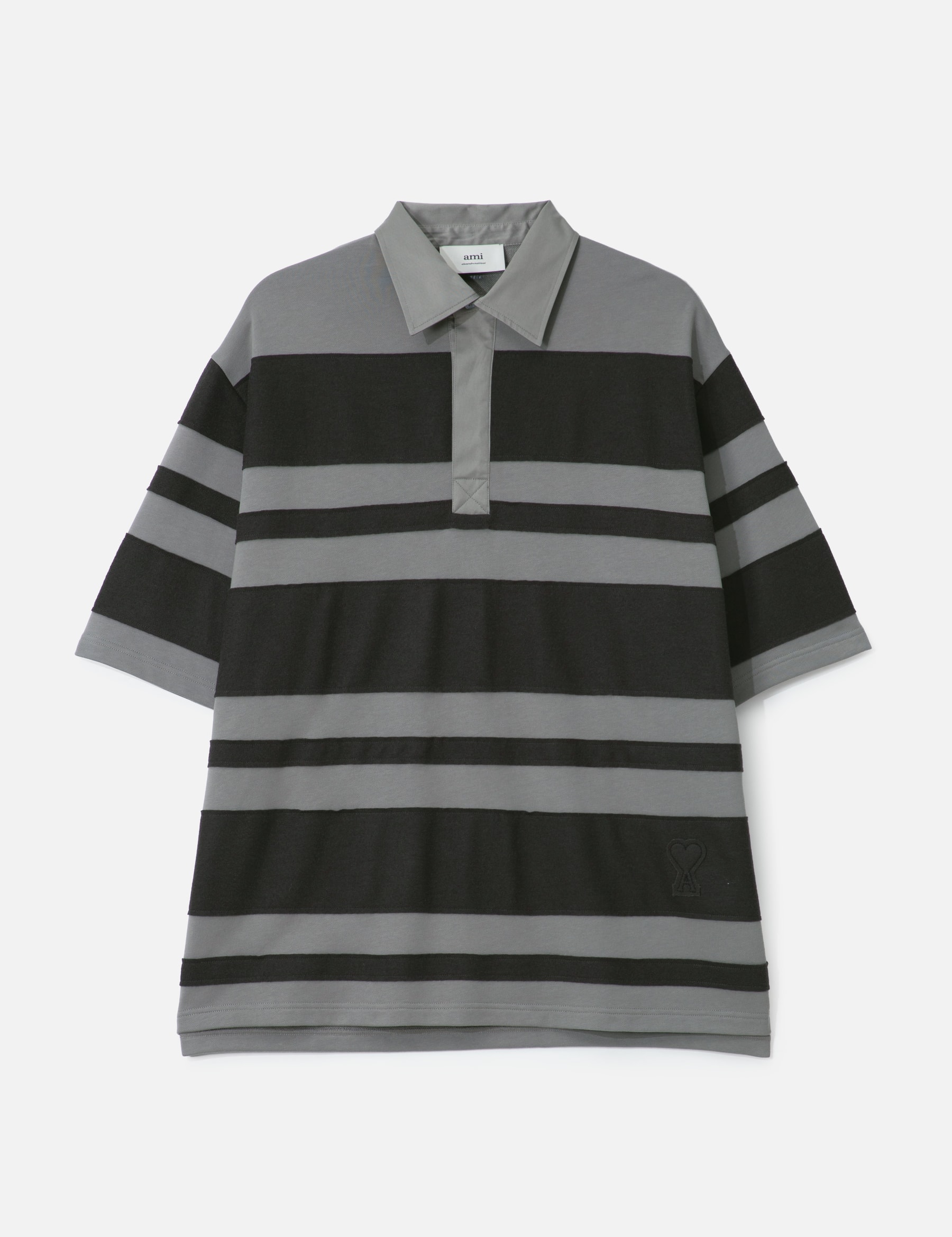 Grey Cotton Ami De Coeur Stiped Polo view 16