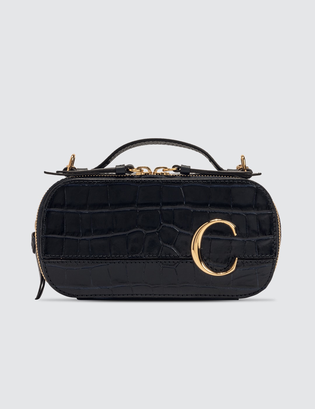 Chloe Woodsy Crocodile-Embossed Mini Vanity C Bag