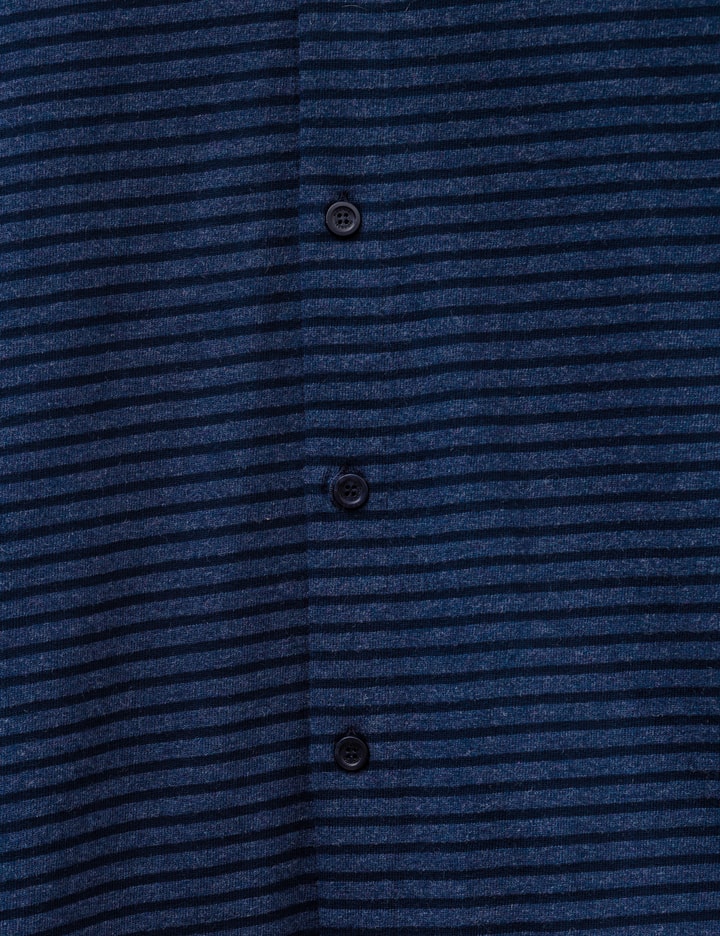 Moondal Adam Cotton Shirt In Navy Stripe