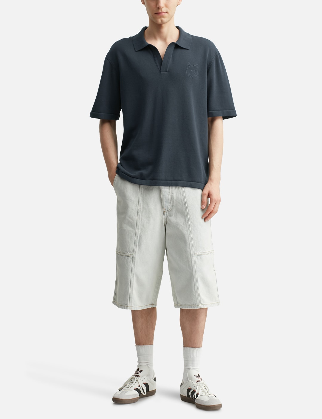 Bold Fox Head Embroidered Knitted Polo view 15