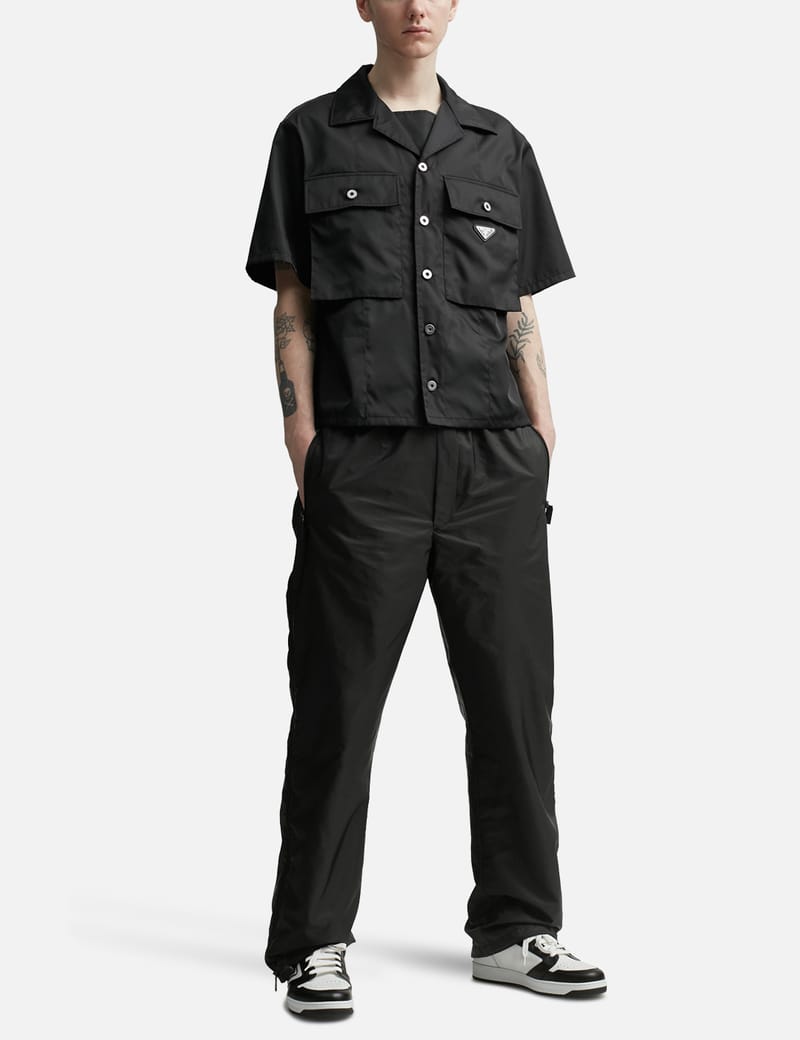 プラダ PRADA スラックス サイドジップ テーパード 黒 ブラック メンズ 