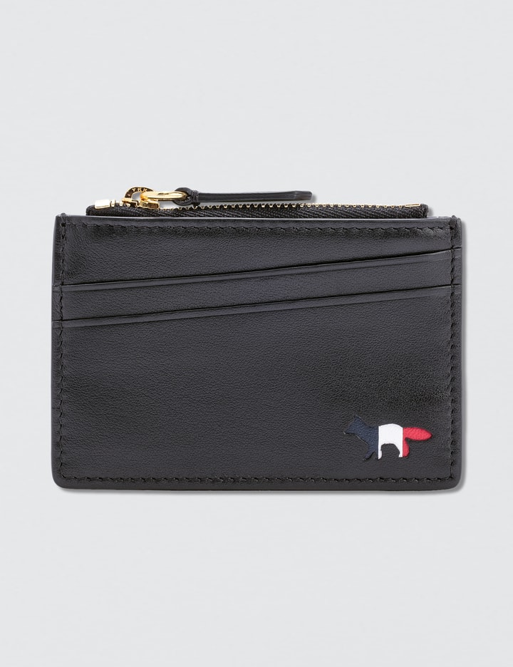 Tricolor Zipped Leather Card Holder Placeholder Image