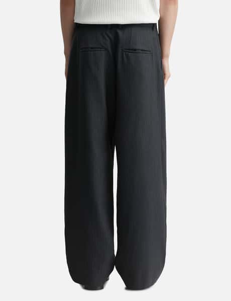 Stripe Wool Blend Pleated Trousers view 12