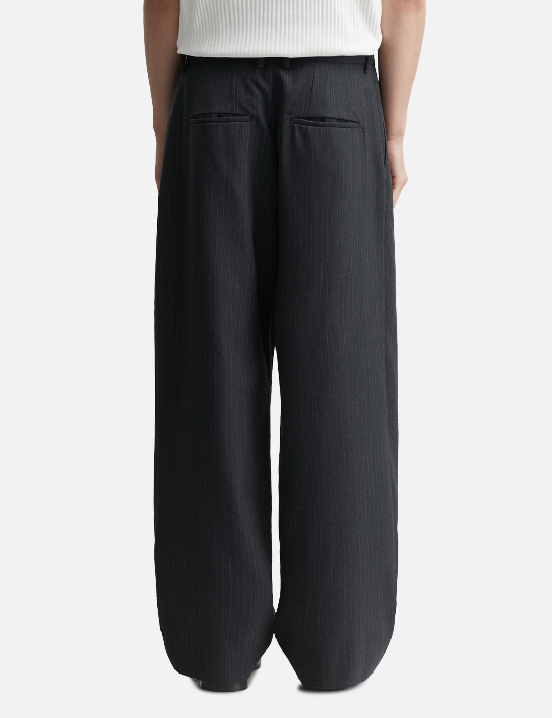 Stripe Wool Blend Pleated Trousers view 13