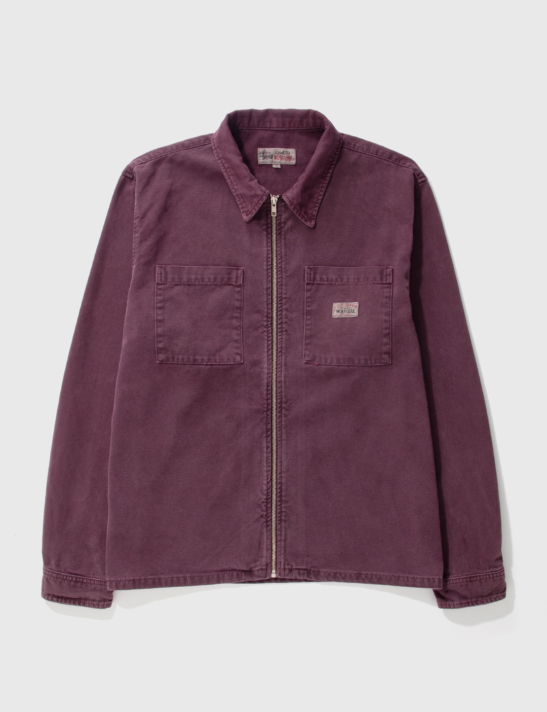 Stüssy - Washed Canvas Zip Shirt | HBX - Globally Curated Fashion 