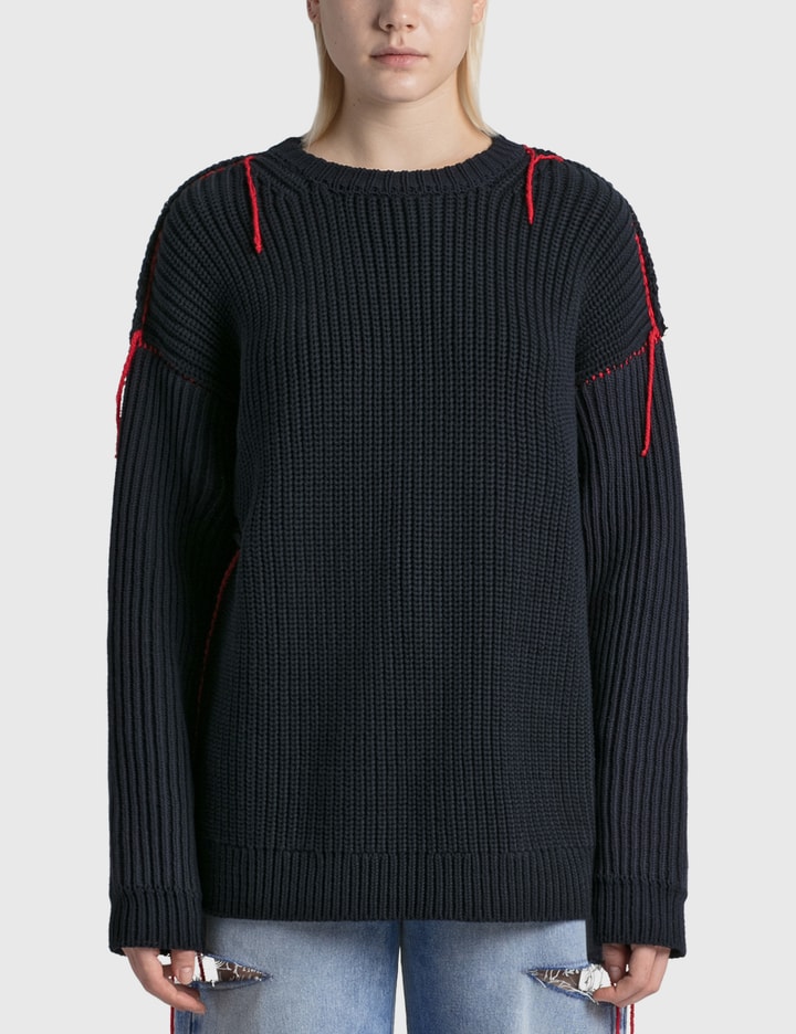 Marine Serre Repurposed-Yarns Chunky Knit Jumper