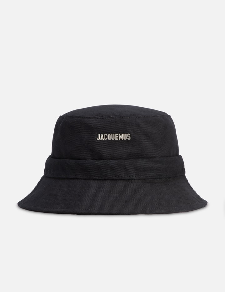 Jacquemus Black Le Bob Gadjo Solid Bucket Hat In Black