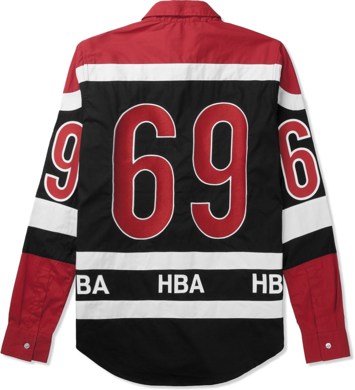 Red/Black Hockey Button Down Shirt Placeholder Image