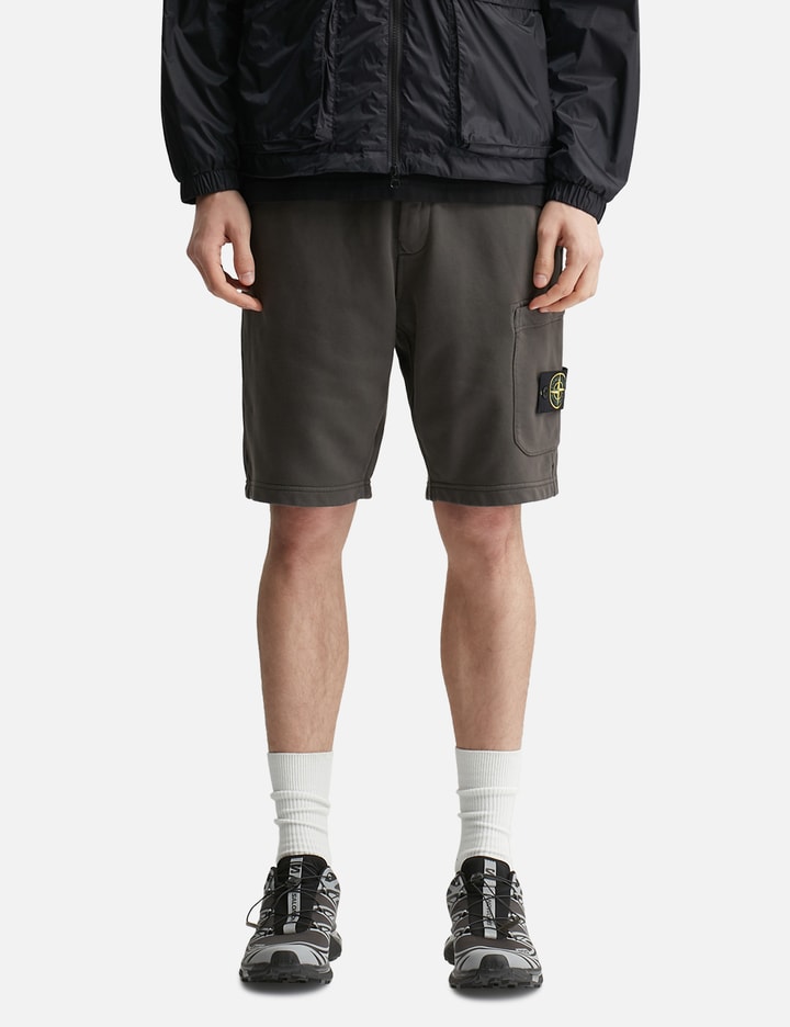 Stone Island Organic Cotton Fleece Jogger Shorts