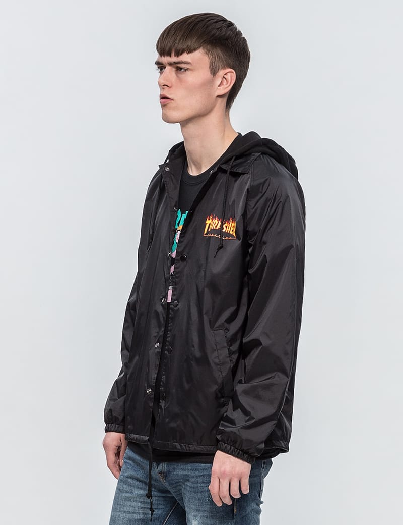 thrasher flame mag coach jacket