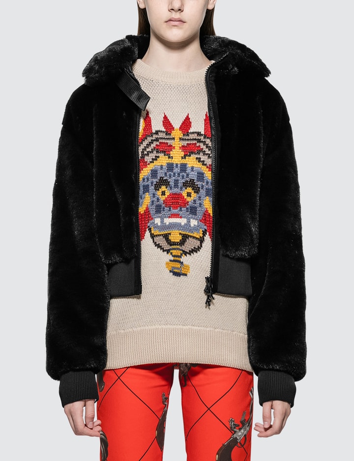 Smile Jac Fur Collar Bomber Jacket Placeholder Image