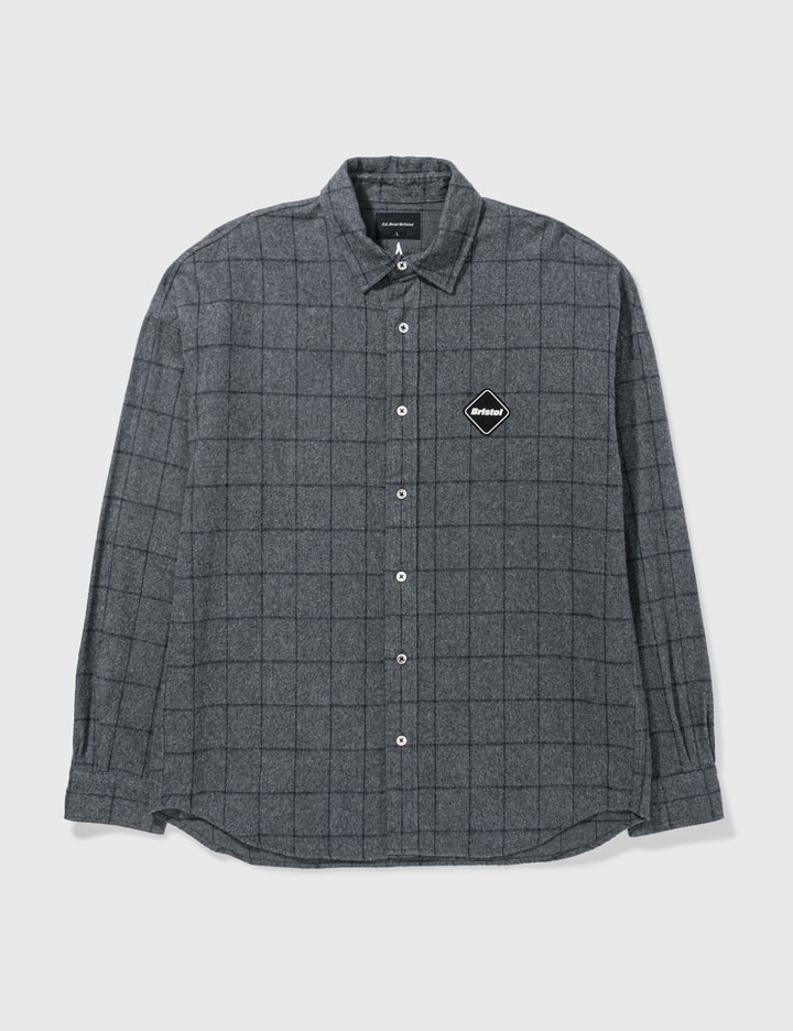 F.c. Real Bristol Checked Shirt In Gray