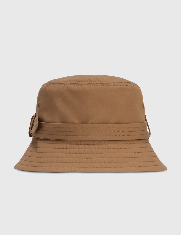 Shop Burberry Belted Bucket Hat In Brown