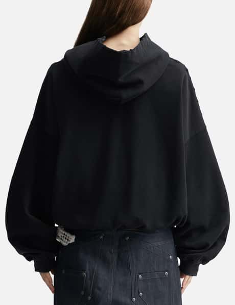 "Soloman" Embroidered Hoodie In Washed Black view 12
