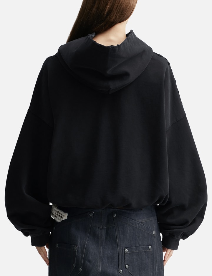 Thought We Friends "Soloman" Embroidered Hoodie In Washed Black