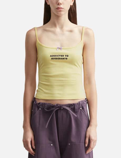 Yellow Print Strap Tank Top view 10