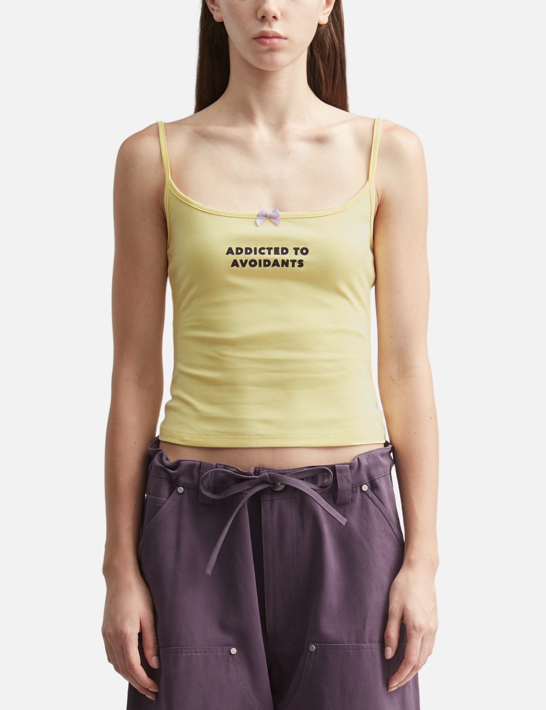 Yellow Print Strap Tank Top view 18