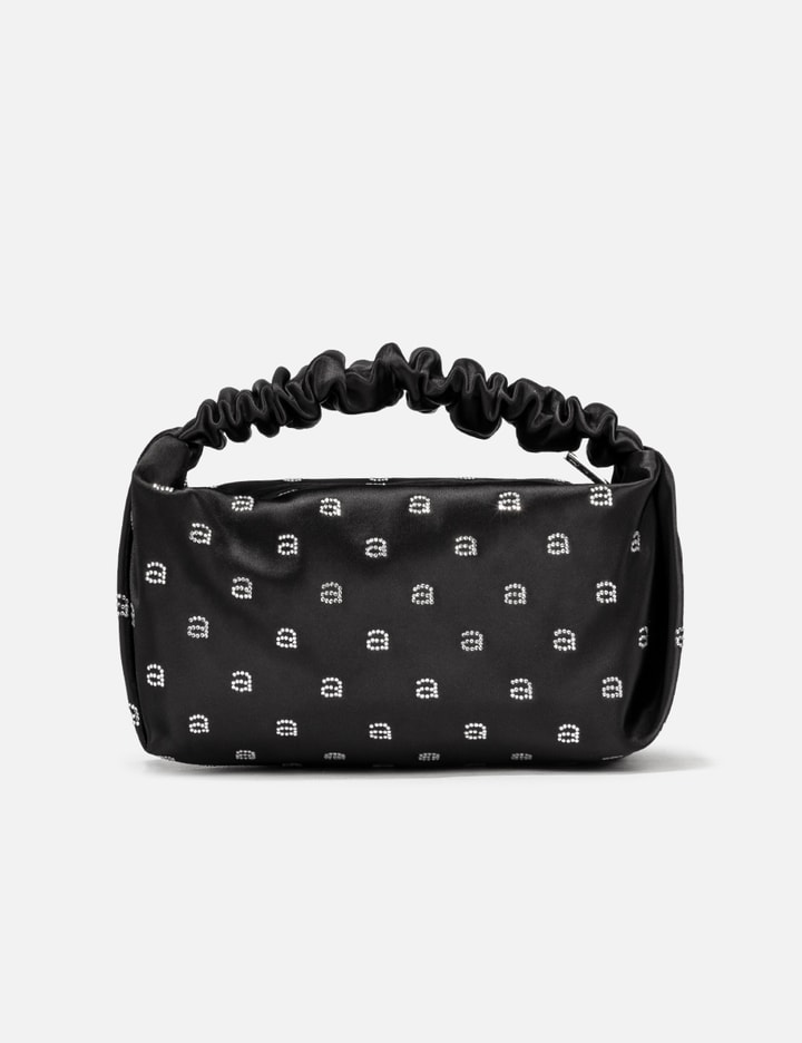 Shop Alexander Wang Hotfix Satin Scrunchie Mini Bag In Black