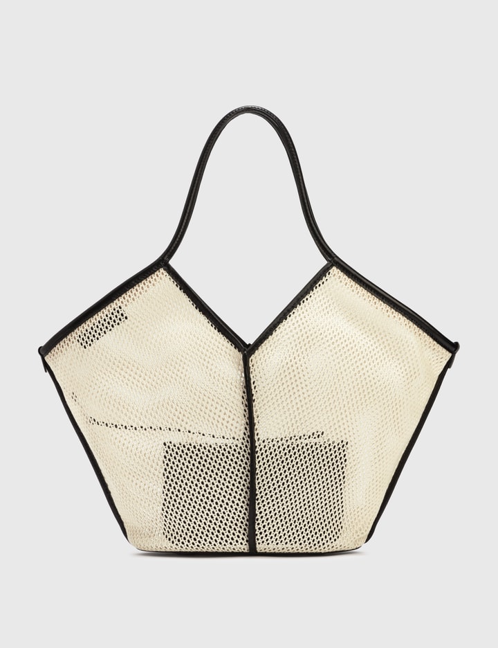 Hereu Calella Leather Trimmed Net Tote - Ivory