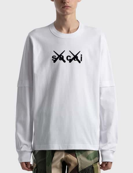 Sacai - KAWS Flock Print Long Sleeve T-shirt | HBX - Globally  