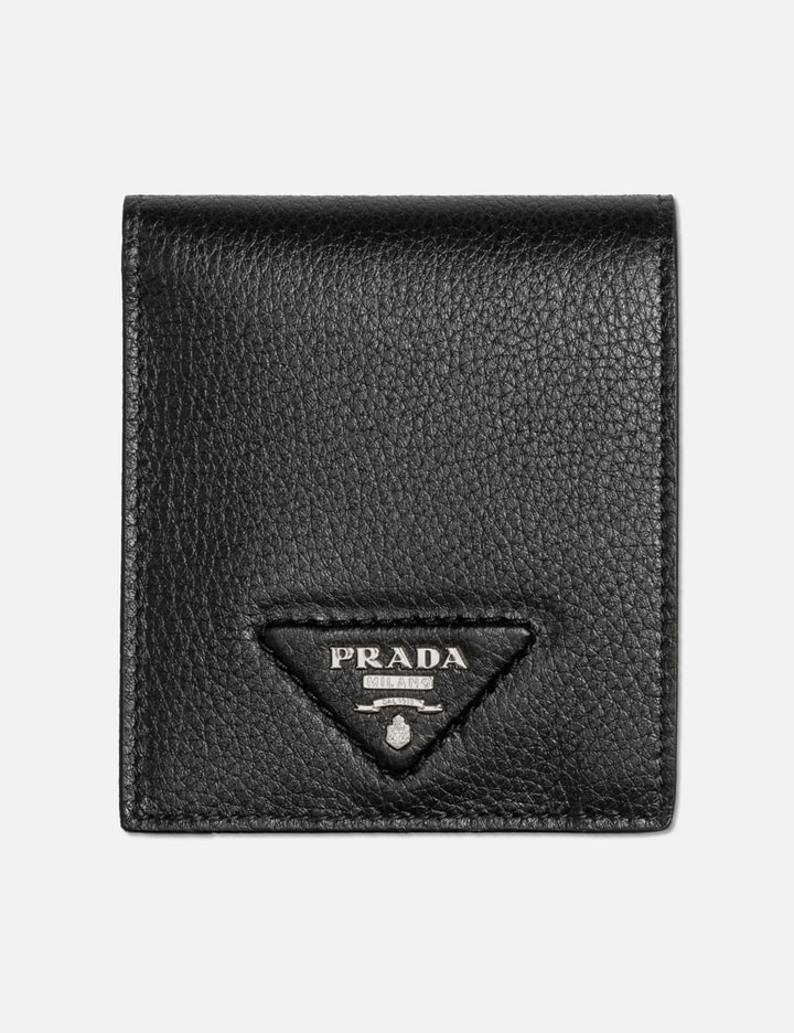 Prada Logo Plaque Wallet male Black Prada