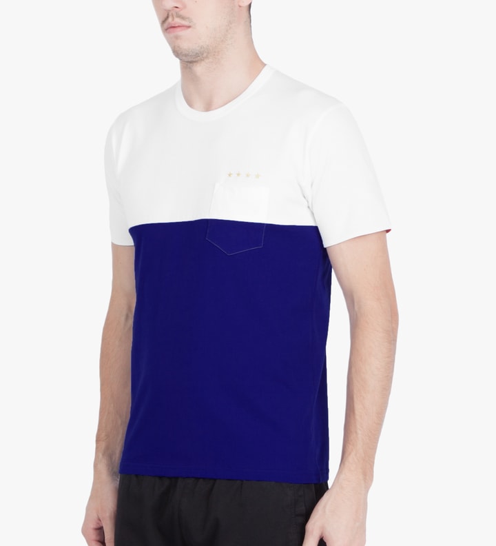 Aloye x WONG WONG White/Blue Italy Color Blocked S/S T-Shirt Placeholder Image