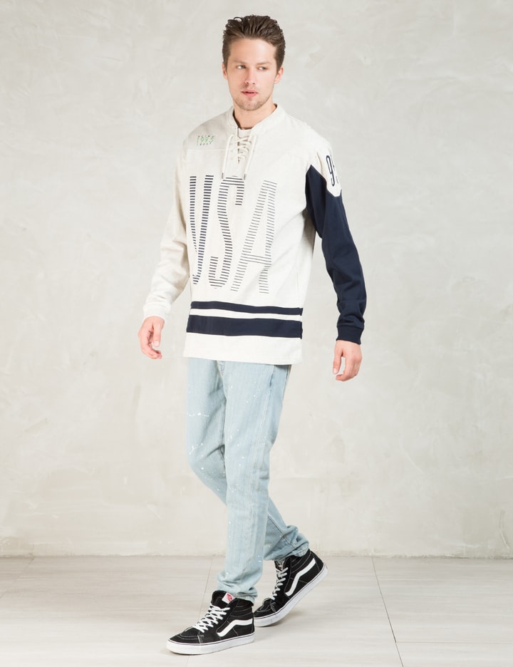Grey USA Hockey Jersey Sweatshirt Placeholder Image