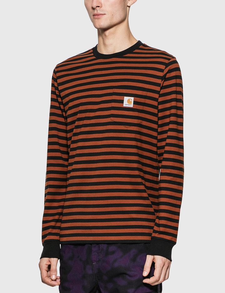 Long Sleeve Parker Stripe Pocket T-Shirt Placeholder Image