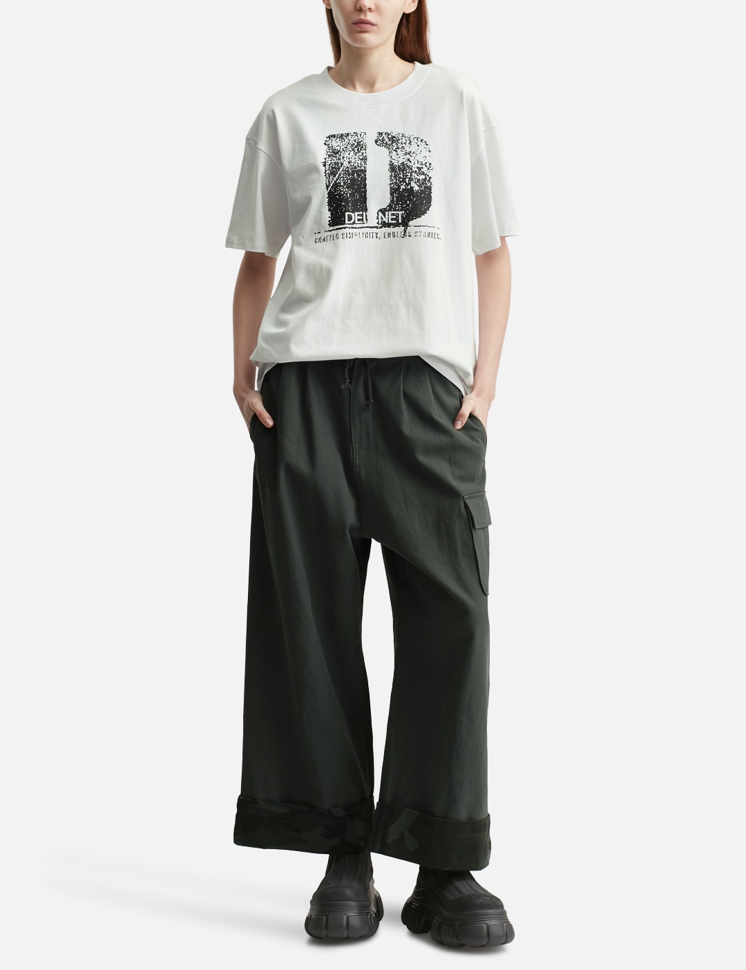 Roll Up Cargo Banding Pants Charcoal view 12