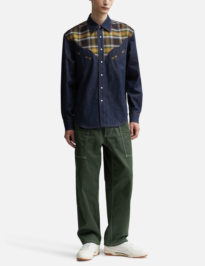 Checked Denim Cowboy Shirt Placeholder Image