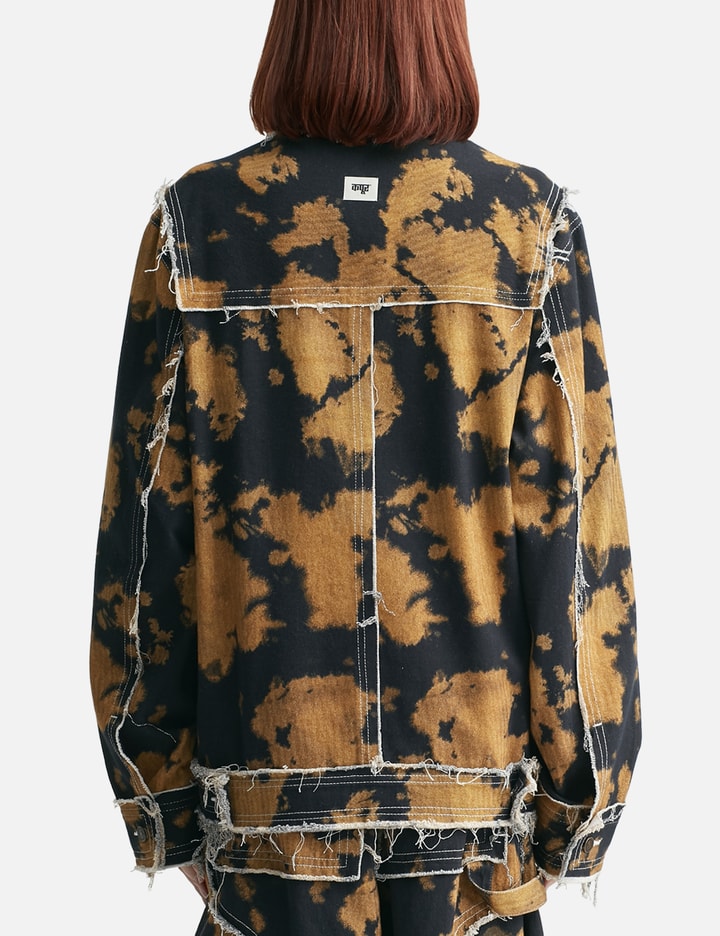 Dhruv Kapoor Bleached Effect Raw Edge Denim Jacket In Black
