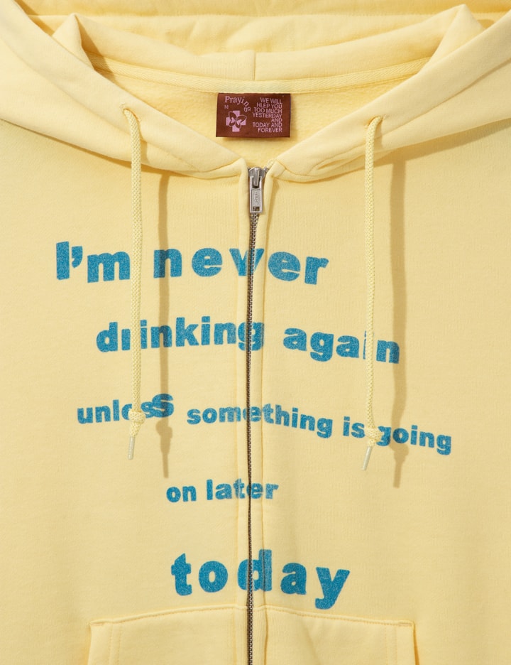 Praying Never Drinking Again Yellow Hoodie