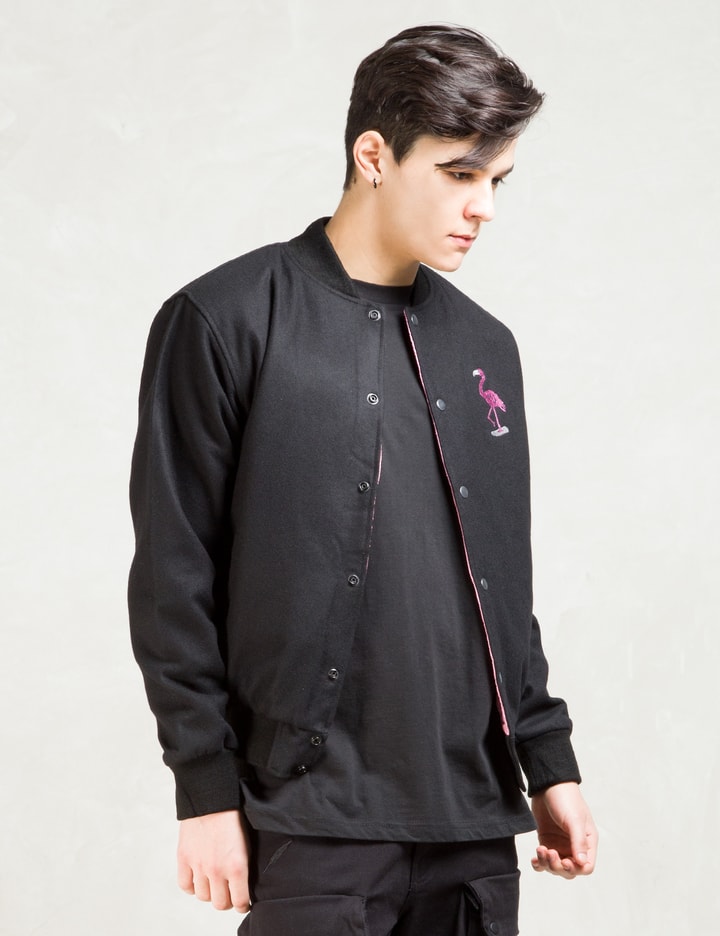 Black Flamingo Varsity Jacket Placeholder Image