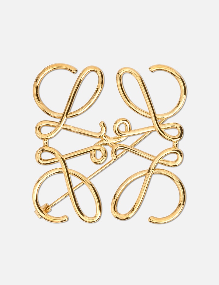 Loewe Anagram Brooch In Gold