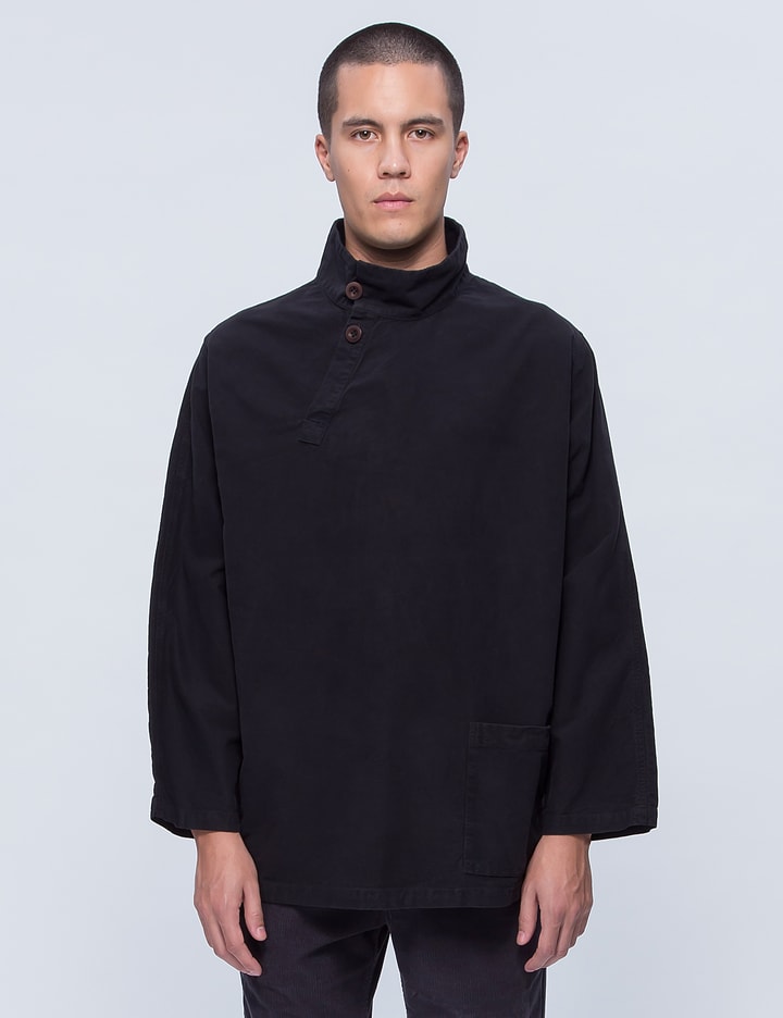 Black Mud Dye Moleskin H/neck Pull Shirt Placeholder Image