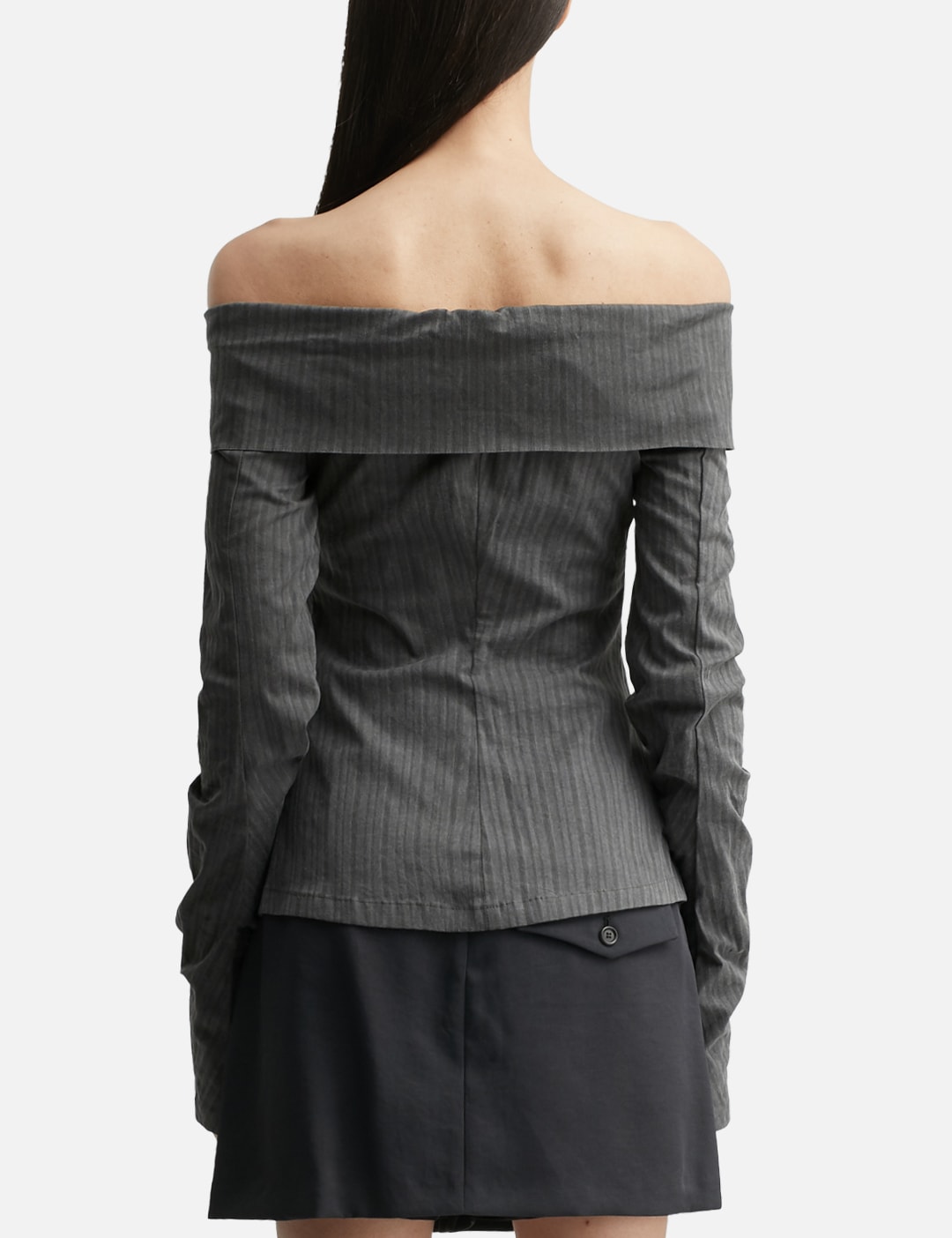 Striped Off Shoulder Shirt view 10