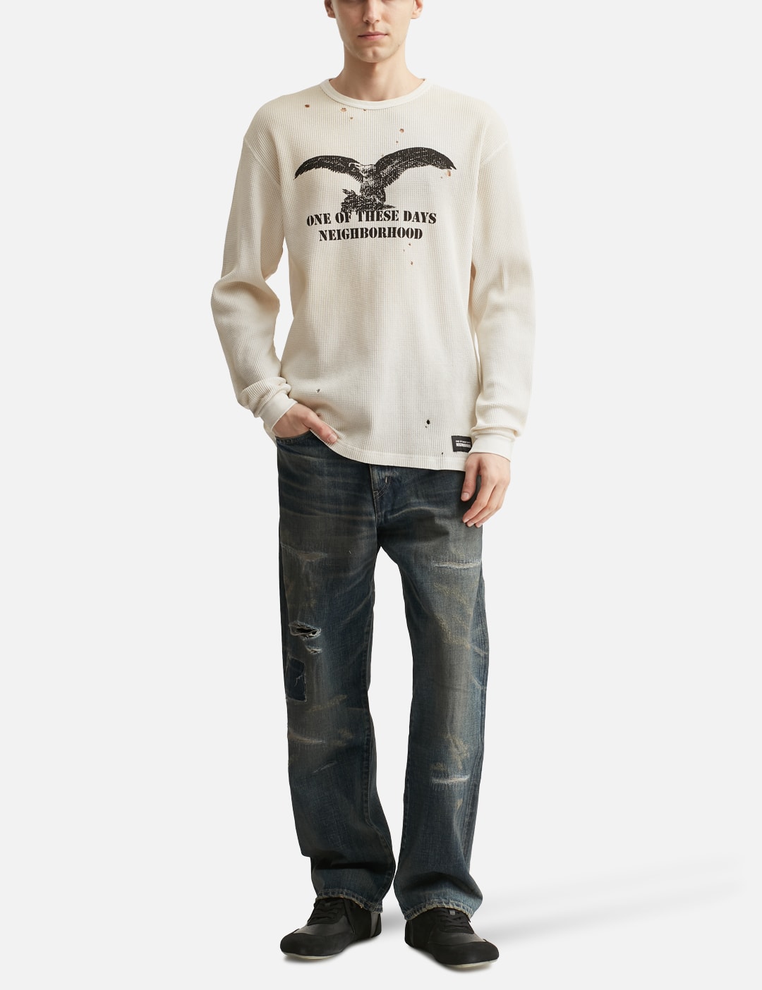 NH X OOTD . Waffle Fabric Crewneck Long Sleeve view 15