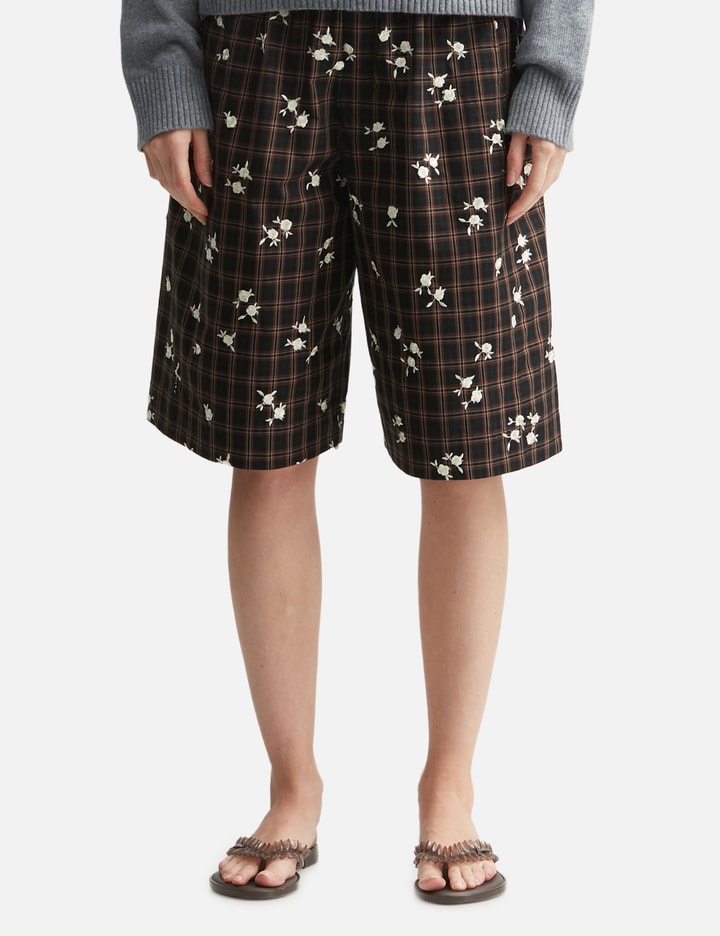 Ganni Shorts In Printed Check