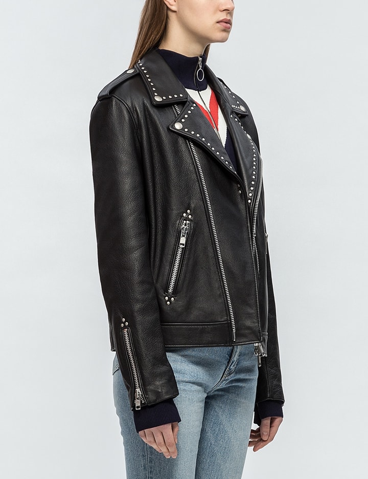 Unisex Rock Studded Leather Jacket Placeholder Image